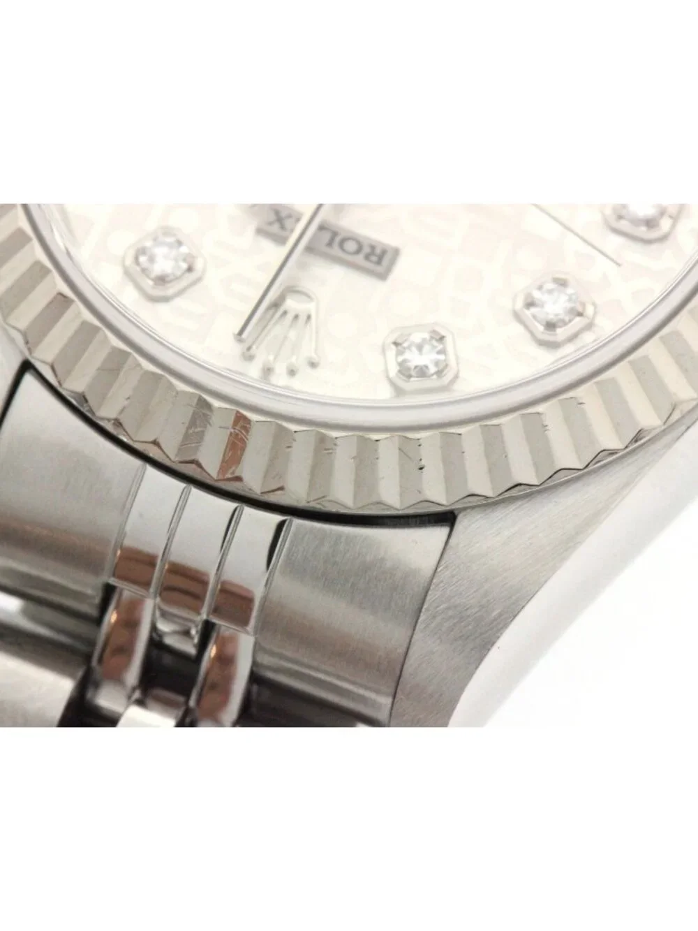 Rolex Datejust 26 Watch Stainless Steel 18k White Gold Diamond Silver Jubilee